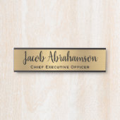Porte de bureau Faux Gold Signes Nom Plaque (Devant)