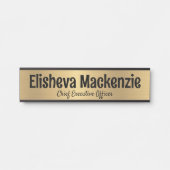 Porte de bureau Faux Gold Signes Nom Plaque (Devant)