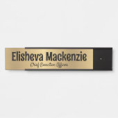 Porte de bureau Faux Gold Signes Nom Plaque (Devant)