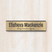 Porte de bureau Faux Gold Signes Nom Plaque (Devant)