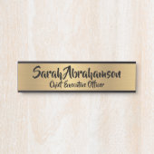 Porte de bureau Faux Gold Signes Nom Plaque (Devant)