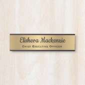 Porte de bureau Faux Gold Signes Nom Plaque (Devant)