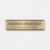 Porte de bureau Faux Gold Signes Nom Plaque (Devant)