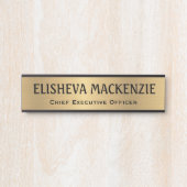 Porte de bureau Faux Gold Signes Nom Plaque (Devant)