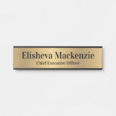 Porte de bureau Faux Gold Signes Nom Plaque (Devant)