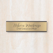 Porte de bureau Faux Gold Signes Nom Plaque (Devant)