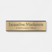Porte de bureau Faux Gold Signes Nom Plaque (Devant)