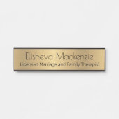 Porte de bureau Faux Gold Signes Nom Plaque (Devant)