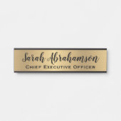 Porte de bureau Faux Gold Signes Nom Plaque (Devant)