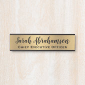 Porte de bureau Faux Gold Signes Nom Plaque (Devant)