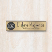 Porte de bureau Faux Gold Signes Nom Plaque (Devant)
