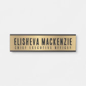 Porte de bureau Faux Gold Signes Nom Plaque (Devant)