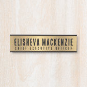 Porte de bureau Faux Gold Signes Nom Plaque (Devant)