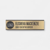 Porte de bureau Faux Gold Signes Nom Plaque (Devant)