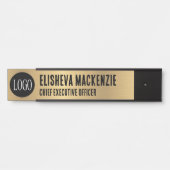 Porte de bureau Faux Gold Signes Nom Plaque (Devant)
