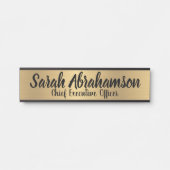 Porte de bureau Faux Gold Signes Nom Plaque (Devant)