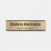 Porte de bureau Faux Gold Signes Nom Plaque (Devant)