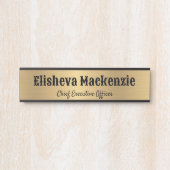 Porte de bureau Faux Gold Signes Nom Plaque (Devant)