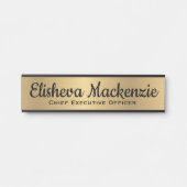 Porte de bureau Faux Gold Signes Nom Plaque (Devant)