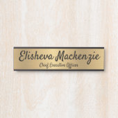 Porte de bureau Faux Gold Signes Nom Plaque (Devant)