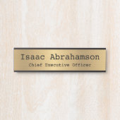 Porte de bureau Faux Gold Signes Nom Plaque (Devant)