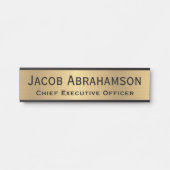 Porte de bureau Faux Gold Signes Nom Plaque (Devant)