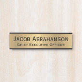 Porte de bureau Faux Gold Signes Nom Plaque (Devant)