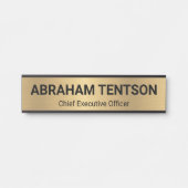 Porte de bureau Faux Gold Signes Nom Plaque (Devant)