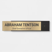 Porte de bureau Faux Gold Signes Nom Plaque (Devant)