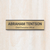 Porte de bureau Faux Gold Signes Nom Plaque (Devant)