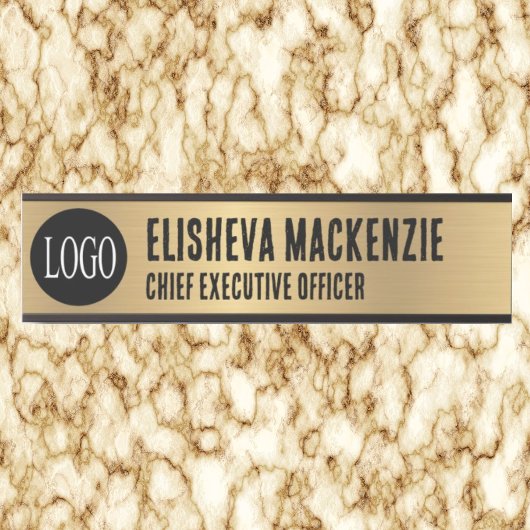 Porte de bureau Faux Gold Signes Nom Plaque