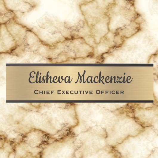 Porte de bureau Faux Gold Signes Nom Plaque