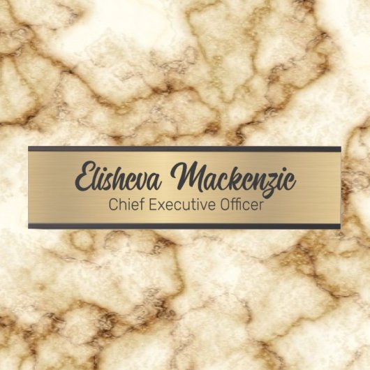 Porte de bureau Faux Gold Signes Nom Plaque