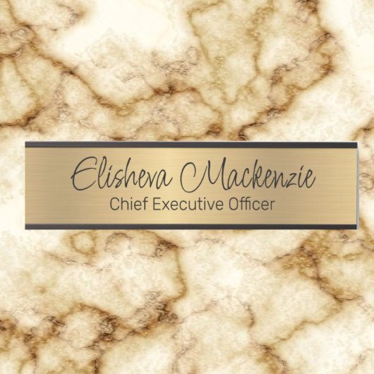 Porte de bureau Faux Gold Signes Nom Plaque