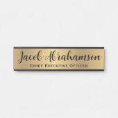 Porte de bureau Faux Gold Signes Nom Plaque (Devant)