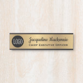 Porte de bureau Faux Gold Signes Nom Plaque (Devant)