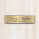 Porte de bureau Faux Gold Signes Nom Plaque (Devant)