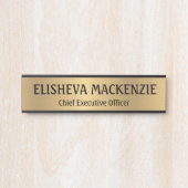 Porte de bureau Faux Gold Signes Nom Plaque (Devant)