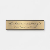 Porte de bureau Faux Gold Signes Nom Plaque (Devant)