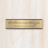 Porte de bureau Faux Gold Signes Nom Plaque (Devant)