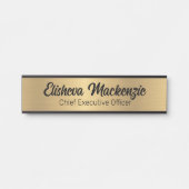 Porte de bureau Faux Gold Signes Nom Plaque (Devant)