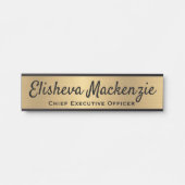 Porte de bureau Faux Gold Signes Nom Plaque (Devant)