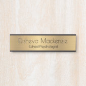Porte de bureau Faux Gold Signes Nom Plaque (Devant)