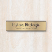 Porte de bureau Faux Gold Signes Nom Plaque (Devant)