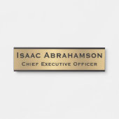 Porte de bureau Faux Gold Signes Nom Plaque (Devant)