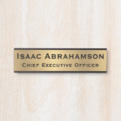 Porte de bureau Faux Gold Signes Nom Plaque (Devant)