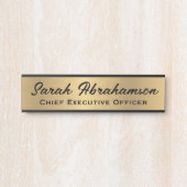 Porte de bureau Faux Gold Signes Nom Plaque (Devant)