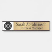 Porte de bureau or Signale long 10" Plaque de nom (Devant)