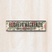 Porte de bureau Red Roses Signes Nom Plaque (Devant)