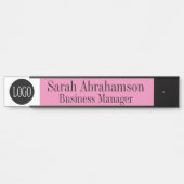 Porte de bureau rose Longue 10" Plaque de nom (Devant)